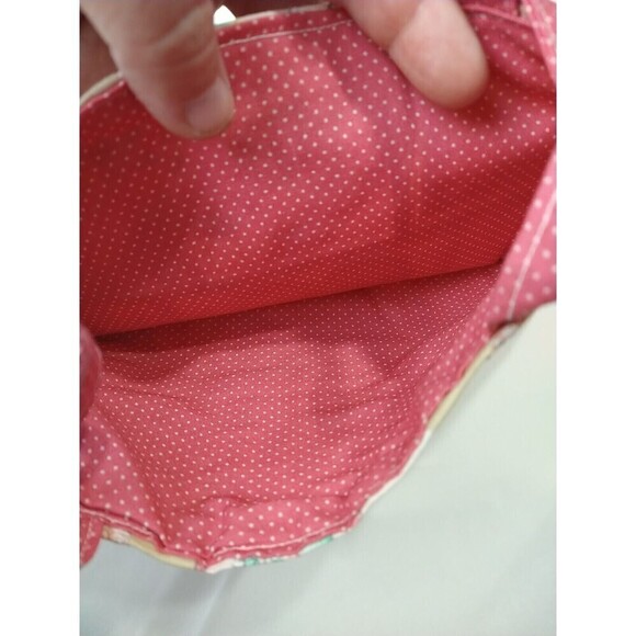 Handmade New Quilted Square Pink Creme Hearts Paper Doll Book Bag/ Library Bag. - Picture 8 of 11